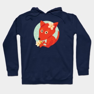 Cute Fox And Flowers Hoodie